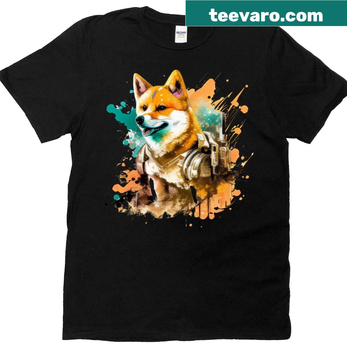 Illustration of a cute Shiba Inu on a T-shirt for dog lovers. — on a men's t-shirt