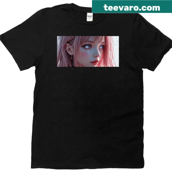 Futuristic floral and circuitry graphic on an oversized t-shirt