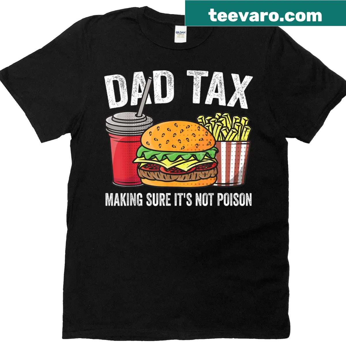 Funny dad tax shirt with typography for Father's Day — on a men's t-shirt