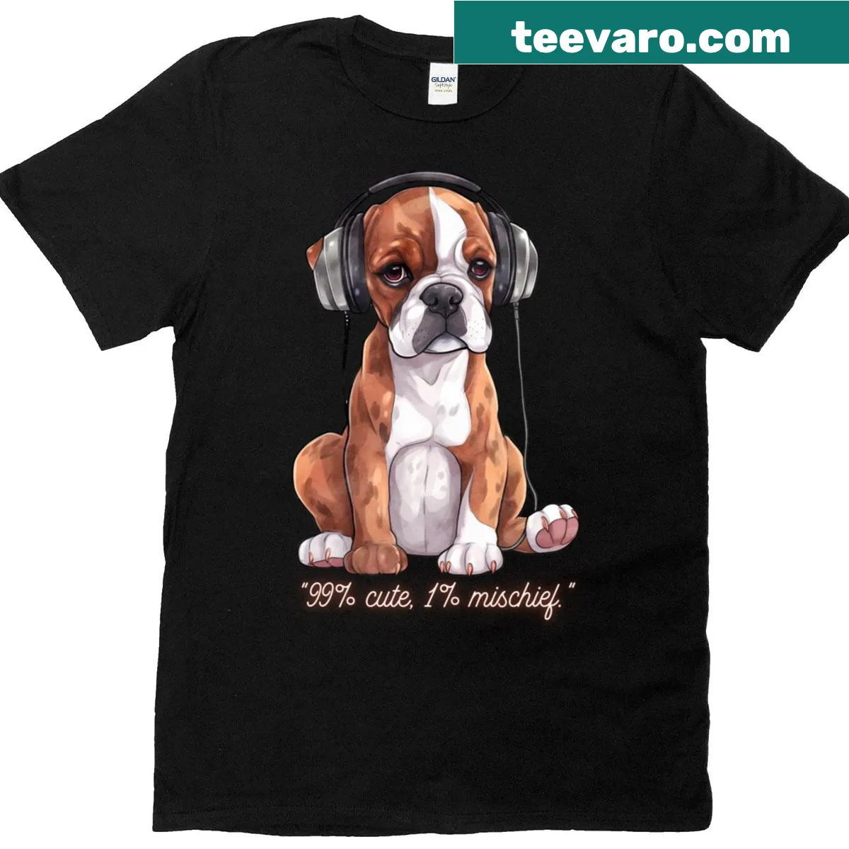 Cute dog mom T-shirt with illustration celebrating pup love — on a men's t-shirt