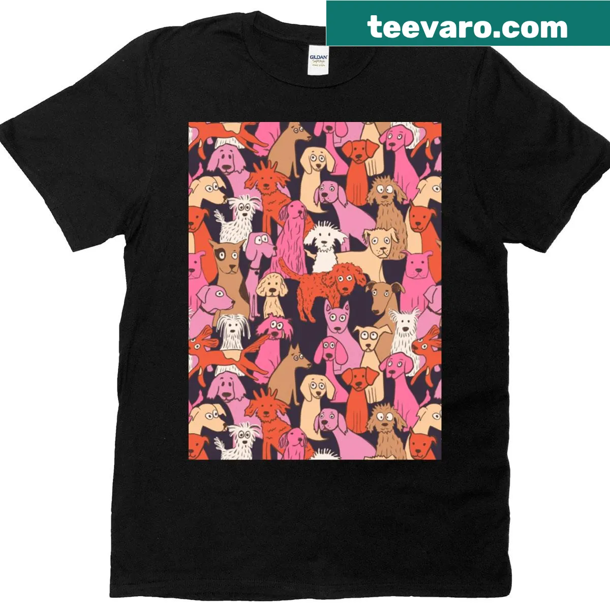 T-shirt with playful text celebrating a love for dogs. — on a men's t-shirt