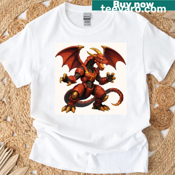 Digital art T-shirt featuring Dragonoid from Bakugan