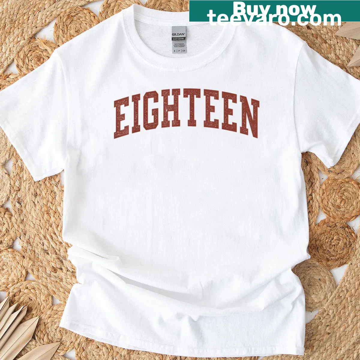 Minimalist T-shirt design for an 18th birthday celebration — on a men's t-shirt