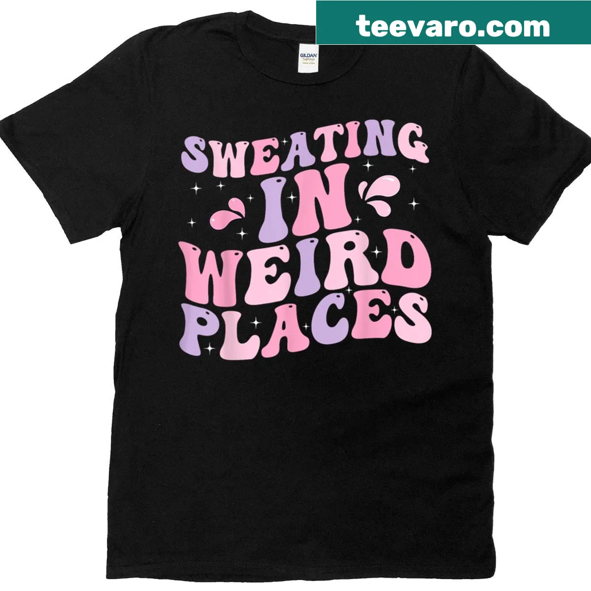 Funny T-shirt with 'Embarrassing Funny Inappropriate Sweating' text — on a men's t-shirt