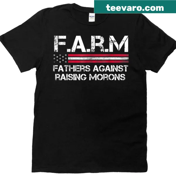 Funny Fathers Against Raising Morons t-shirt with USA flag design