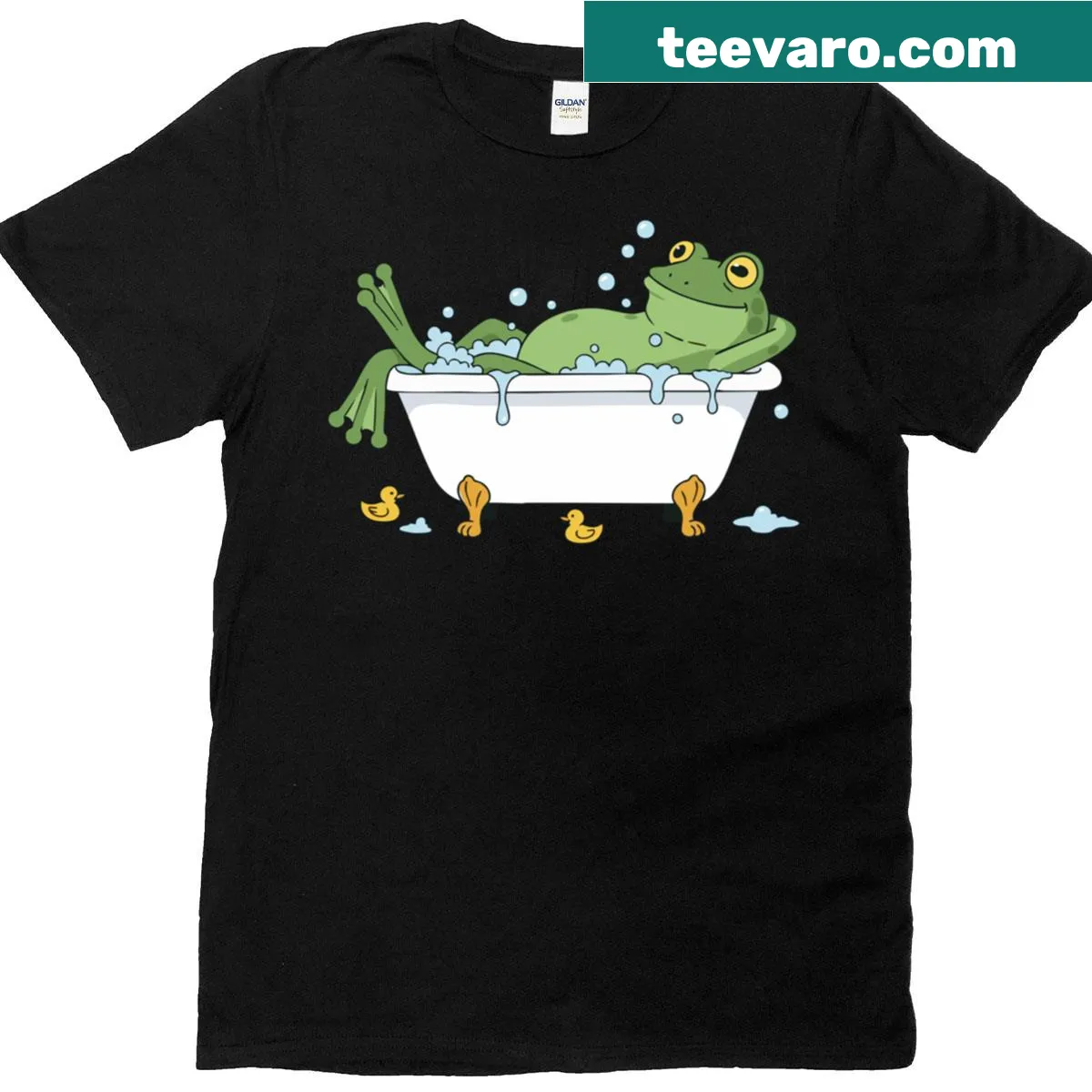 Cartoon design of Frofrog on an oversized t-shirt — on a men's t-shirt