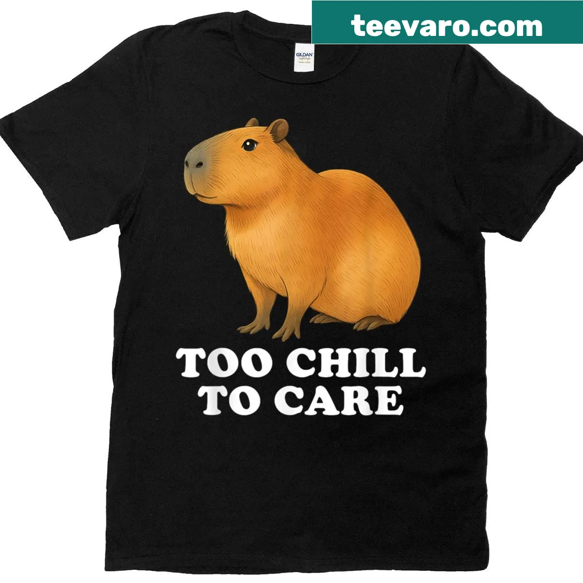 Cute capybara T-shirt with a fun chill slogan for capybara lovers — on a men's t-shirt
