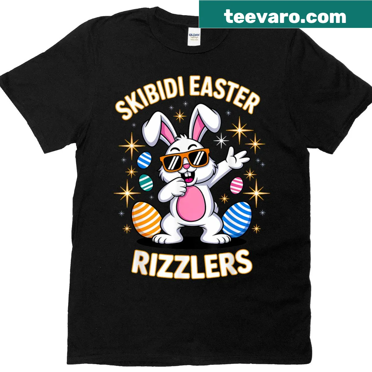 Funny Skibidi design Easter T-shirt for kids with playful graphics — on a men's t-shirt