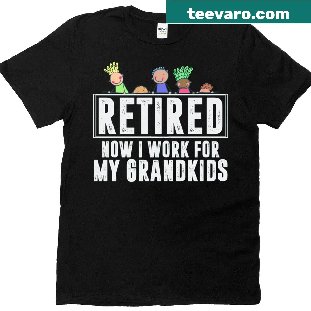 Humorous retirement t-shirt for grandparents with a fun quote — on a men's t-shirt
