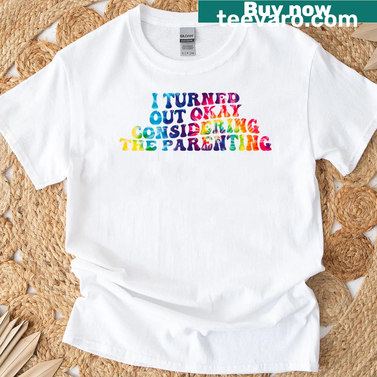 Humorous T-shirt about parenting with a witty phrase — on a men's t-shirt