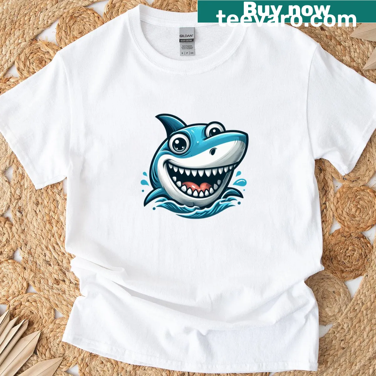 Cartoon dolphin graphic on a humorous T-shirt — on a men's t-shirt