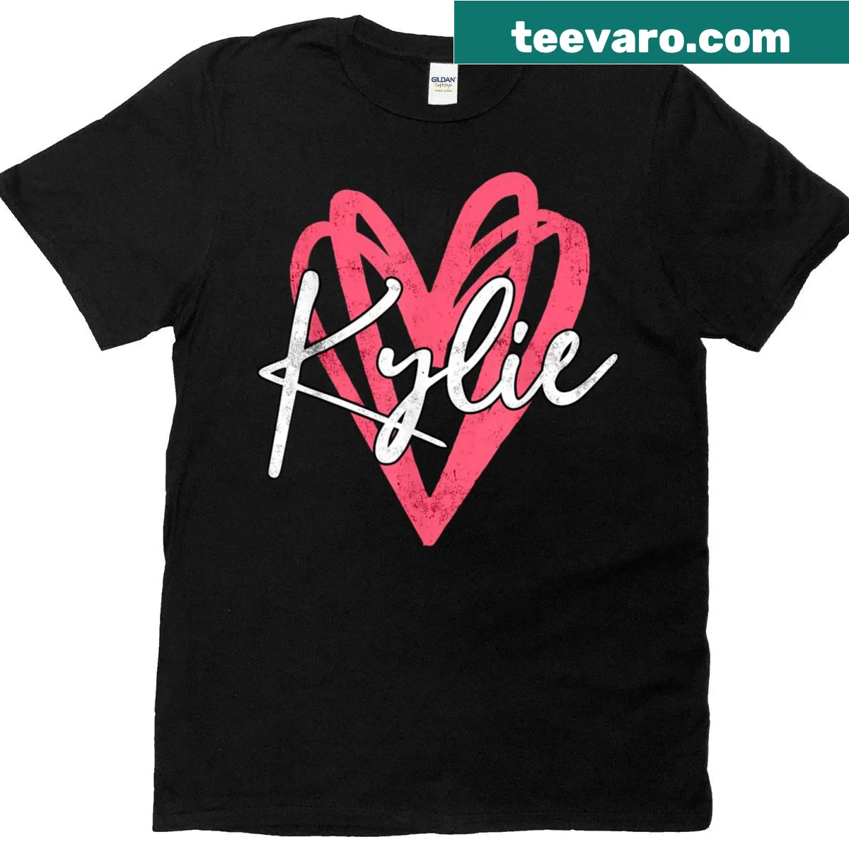 Vintage-styled t-shirt with 'Kylie' name graphic — on a men's t-shirt