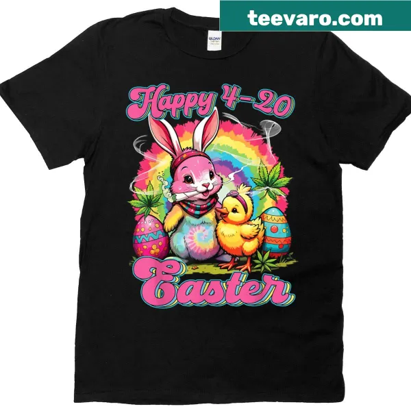 Funny Easter Bunny smoking weed T-shirt for 420 celebrations