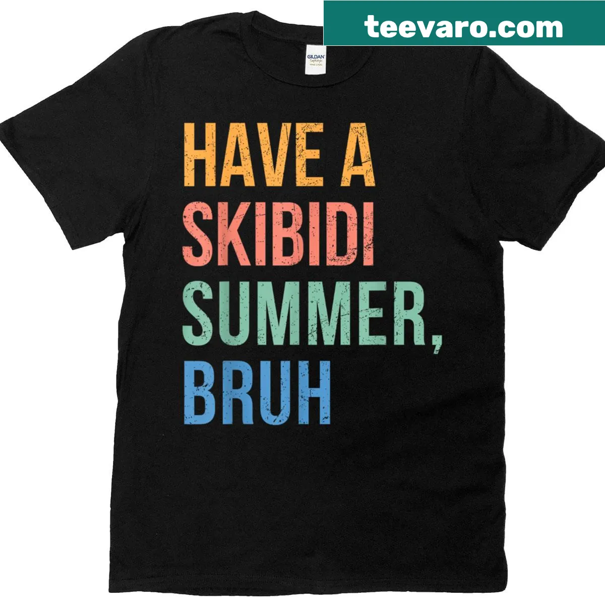 Funny 'Have A Skibidi Summer Bruh' T-shirt for teachers — on a men's t-shirt