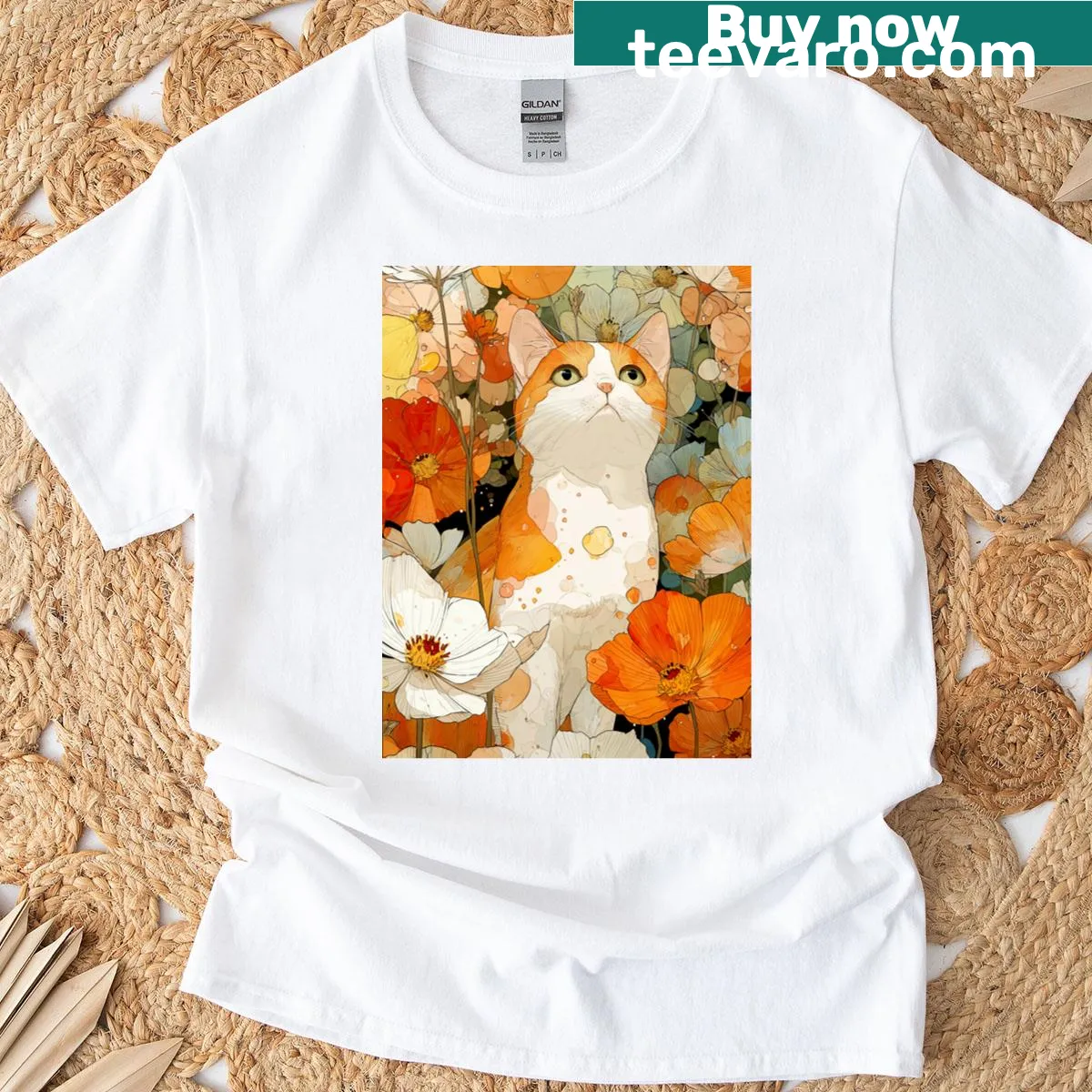 Abstract typography T-shirt with Hyperdetailed Happiness Hues — on a men's t-shirt
