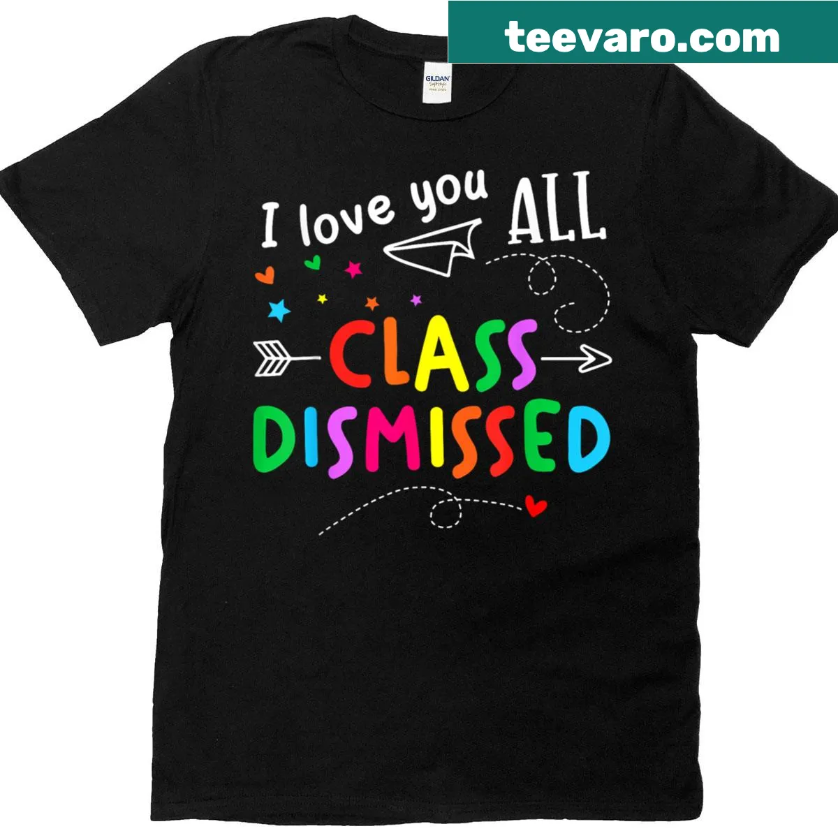 Teacher t-shirt with 'I Love You All' text for last day of school — on a men's t-shirt