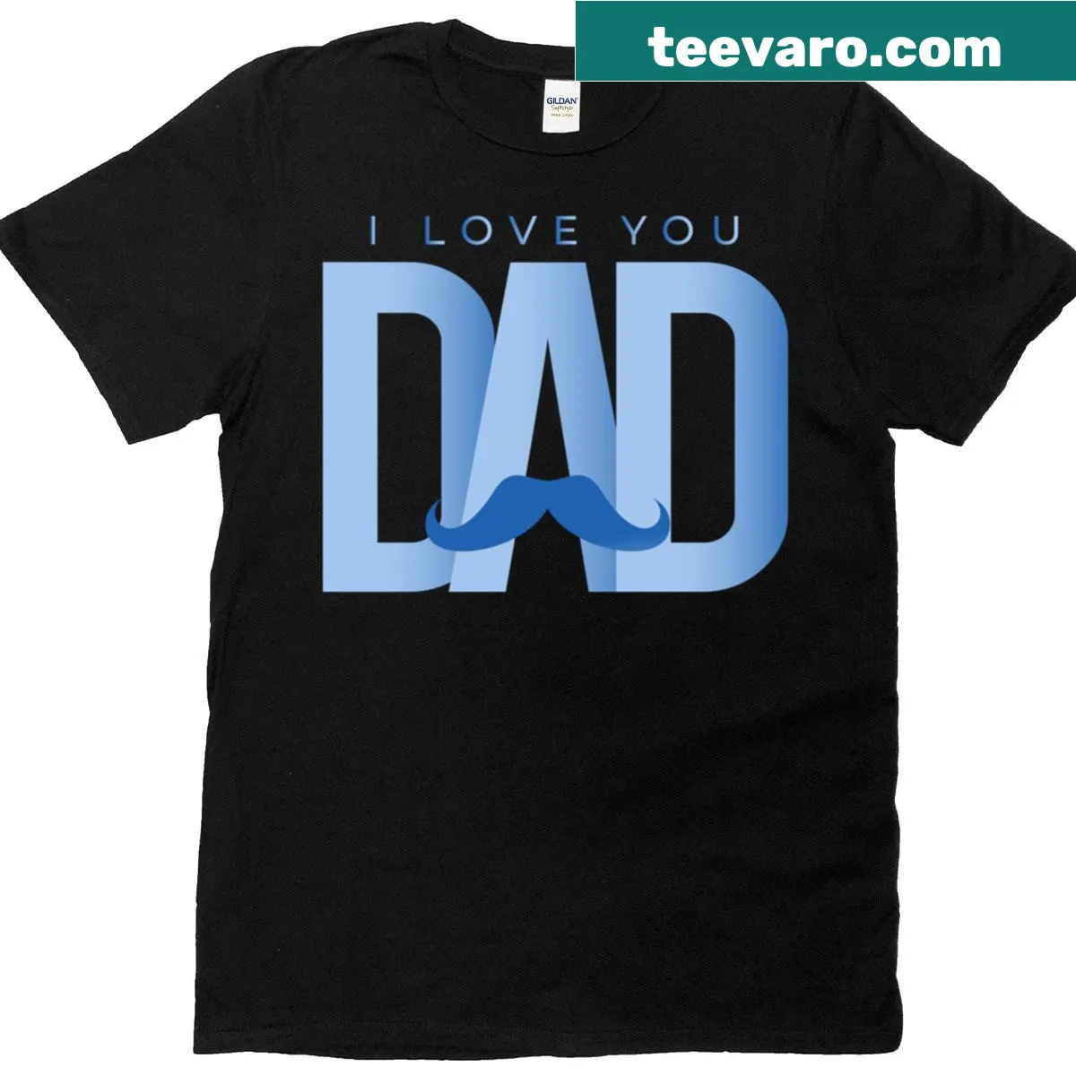 Oversized t-shirt with 'I Love You Dad' and a mustache graphic — on a men's t-shirt