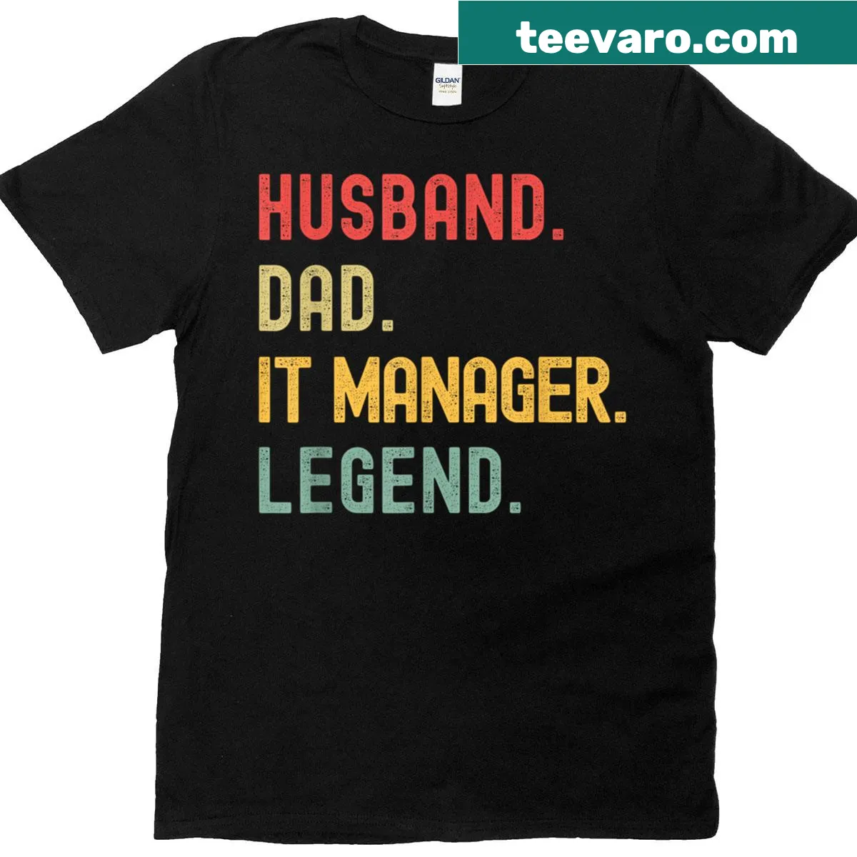 Retro vintage dad T-shirt for IT manager and husband — on a men's t-shirt