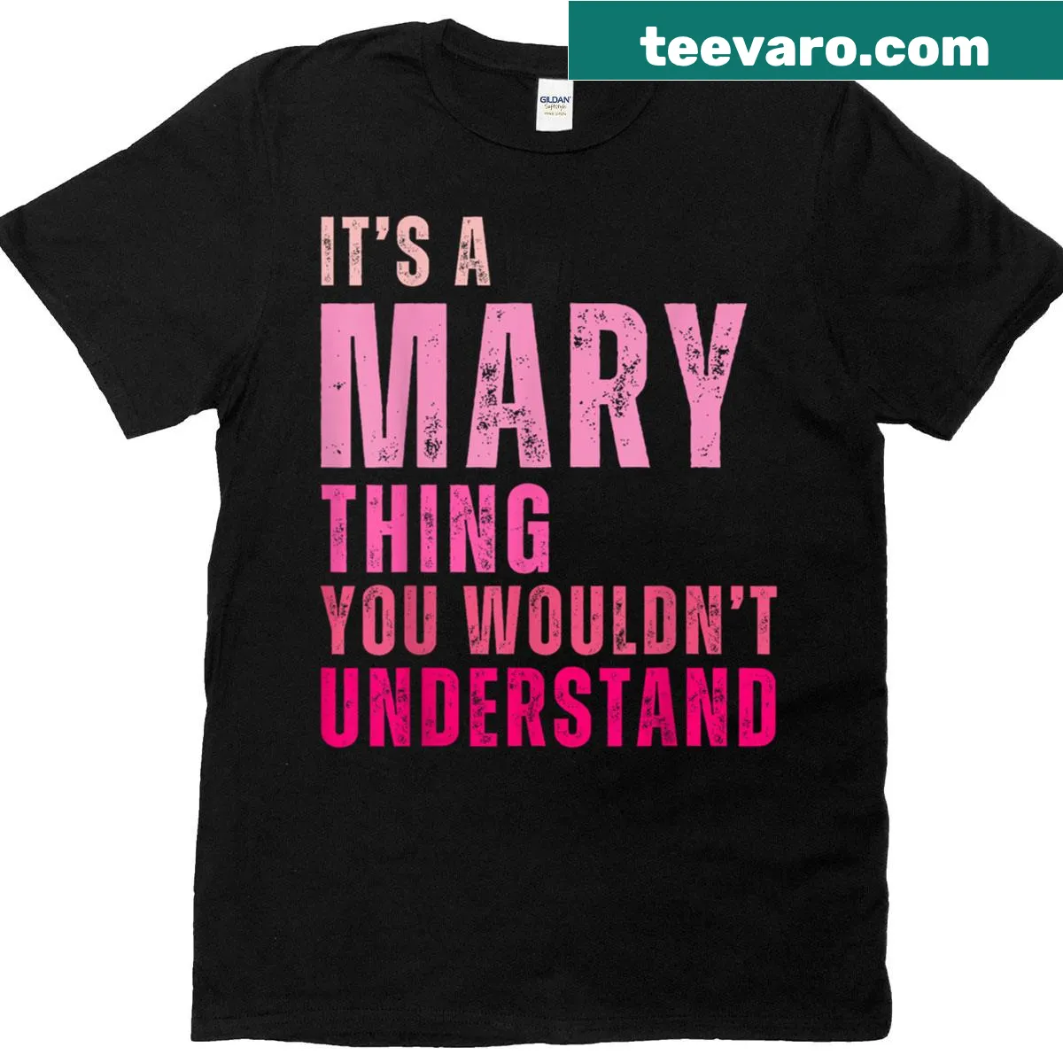 Vintage T-shirt with humorous text about being named Mary — on a men's t-shirt