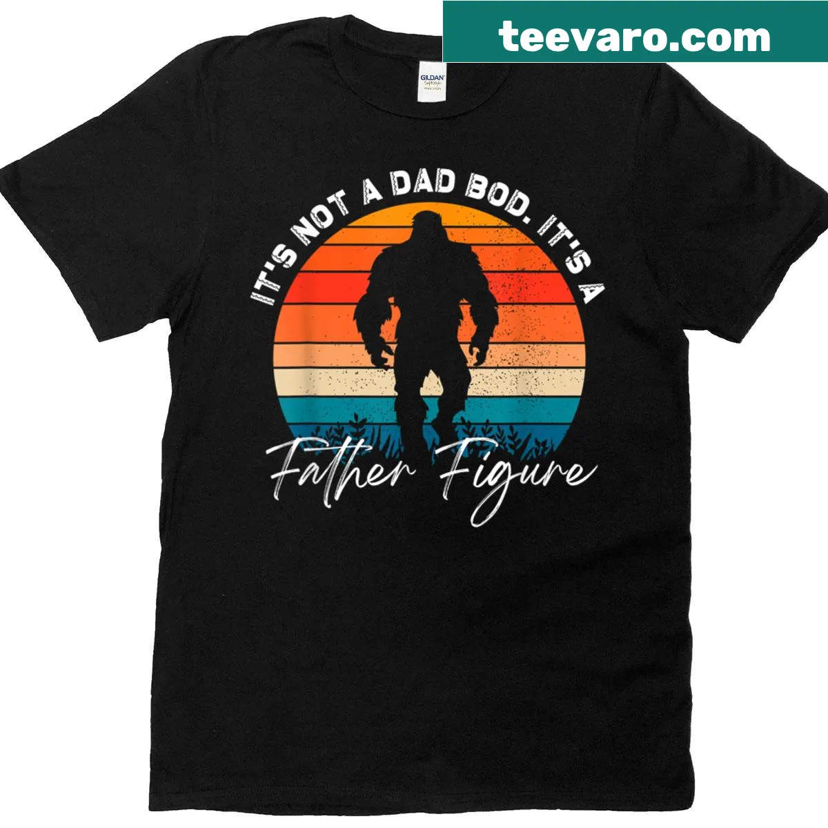 Retro t-shirt with humorous text about being a father figure — on a men's t-shirt