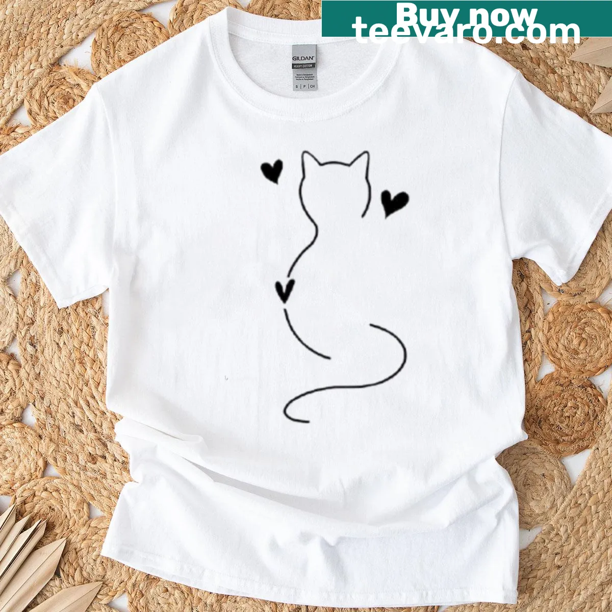 Je T'aime Mon Chat graphic tee featuring elegant typography — on a men's t-shirt