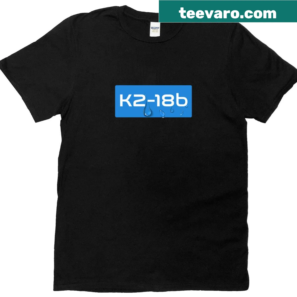 T-shirt featuring K2-18b exoplanet design in typographic style — on a men's t-shirt