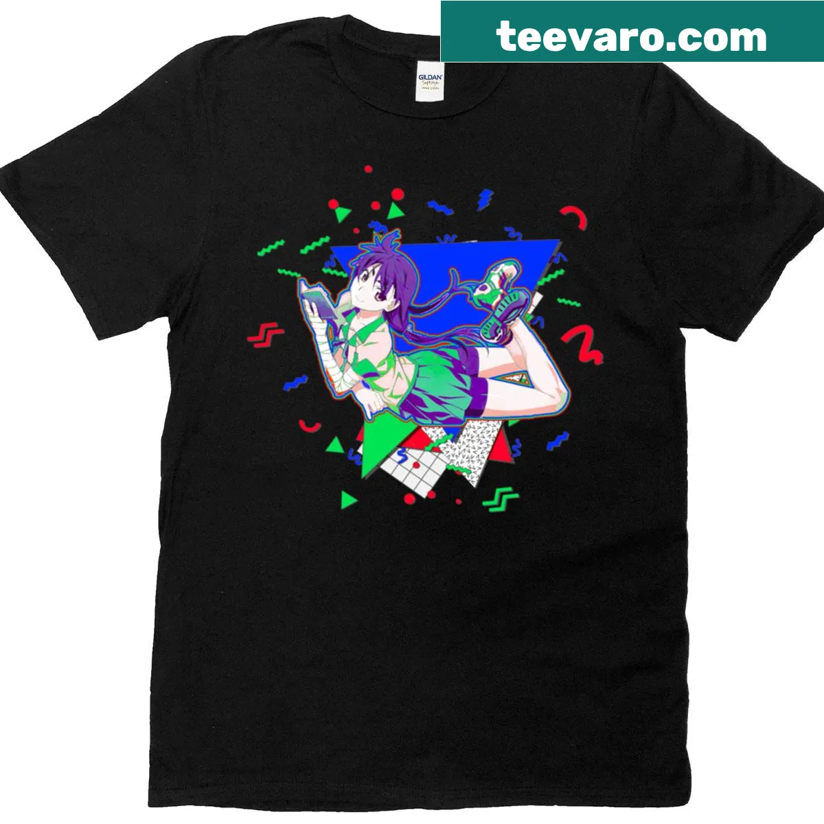 Retro T-shirt featuring Kanbaru Monogatari Series design from the 90s — on a men's t-shirt
