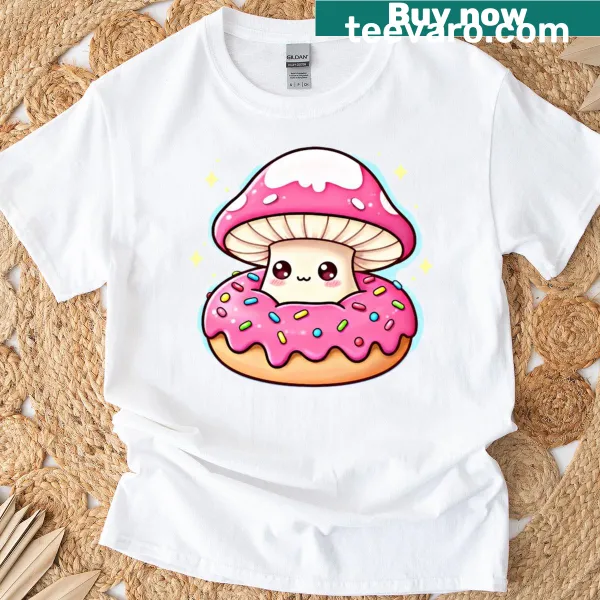 Cute cartoon donut graphic on a kids' T-shirt