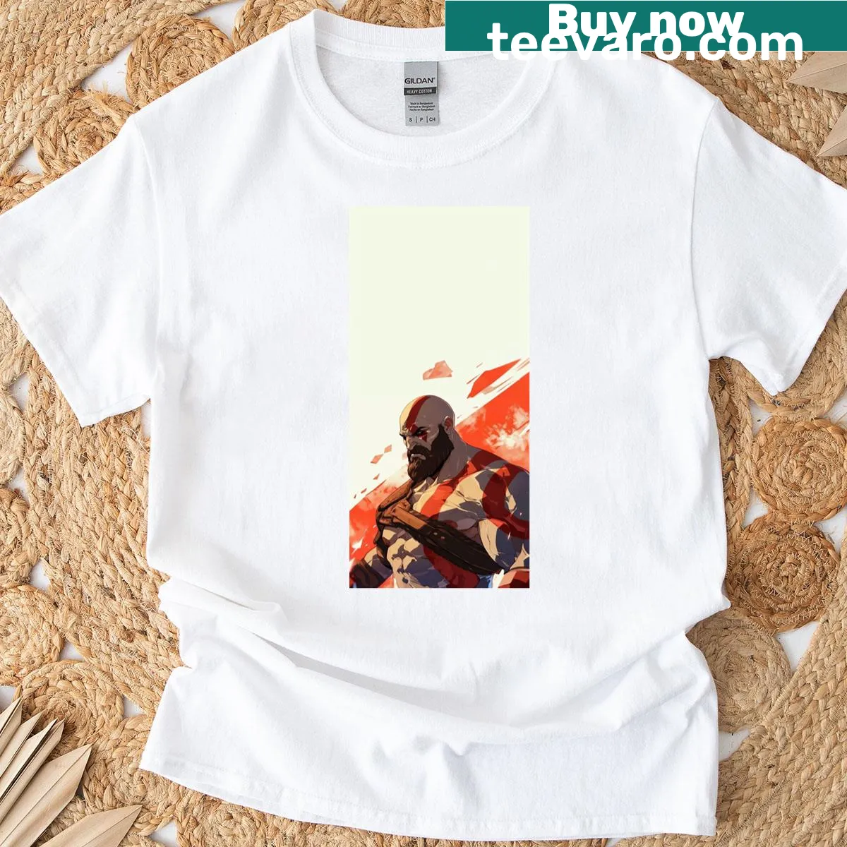 Pixel art T-shirt with chicken character and gaming text — on a men's t-shirt