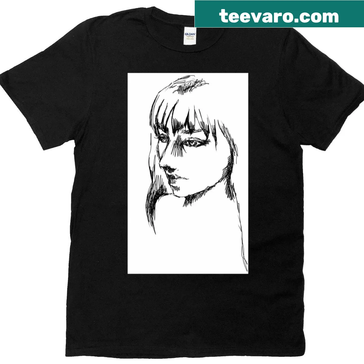 Oversized t-shirt featuring an illustration of a manga girl. — on a men's t-shirt