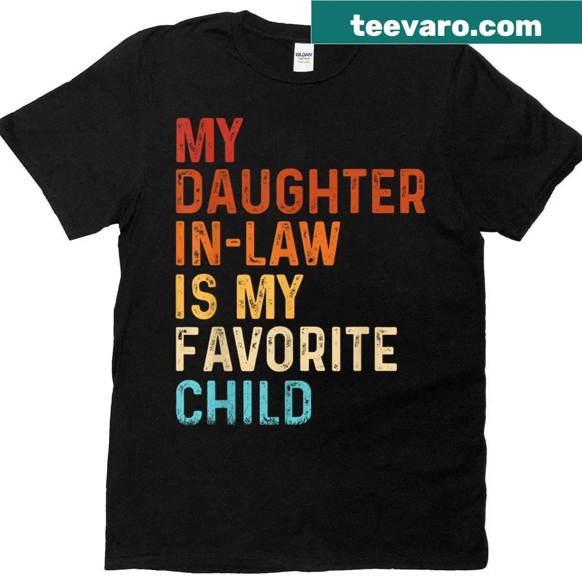 Vintage T-shirt humorously claiming daughter-in-law as favorite child — on a men's t-shirt