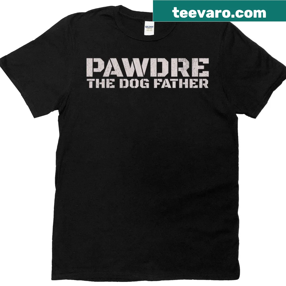 Vintage style shirt with dog-themed design and humorous text for dog dads — on a men's t-shirt