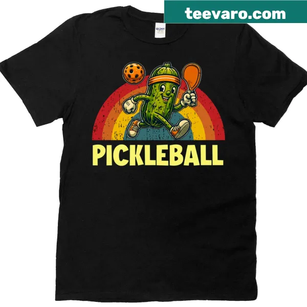 Vintage-style Pickleball t-shirt with a playful graphic design