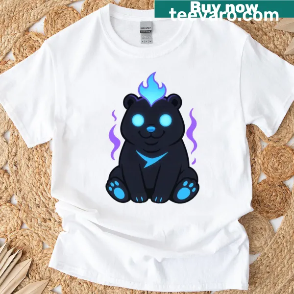 Bear in flames graphic t-shirt