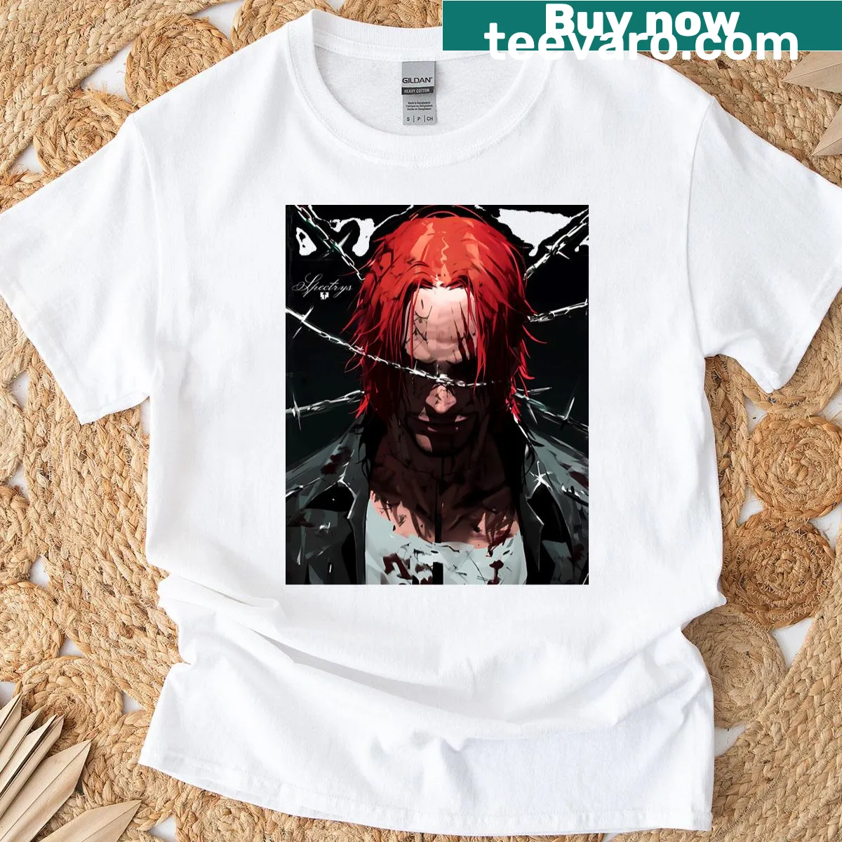 Shanks graphic t-shirt — on a men's t-shirt