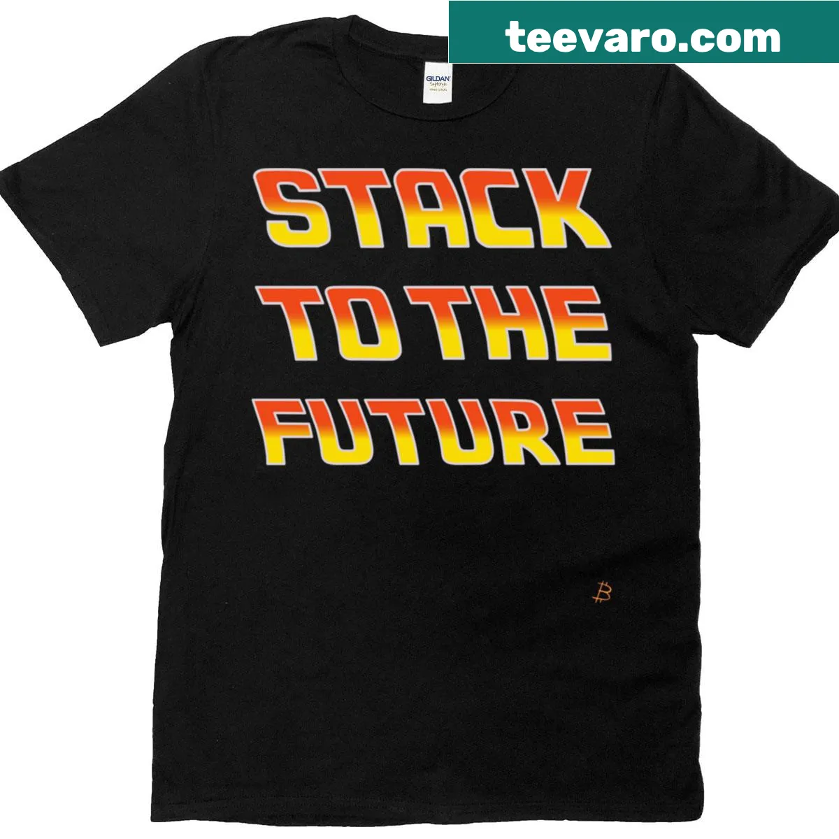 Bitcoin themed graphic T-shirt with pop culture reference — on a men's t-shirt