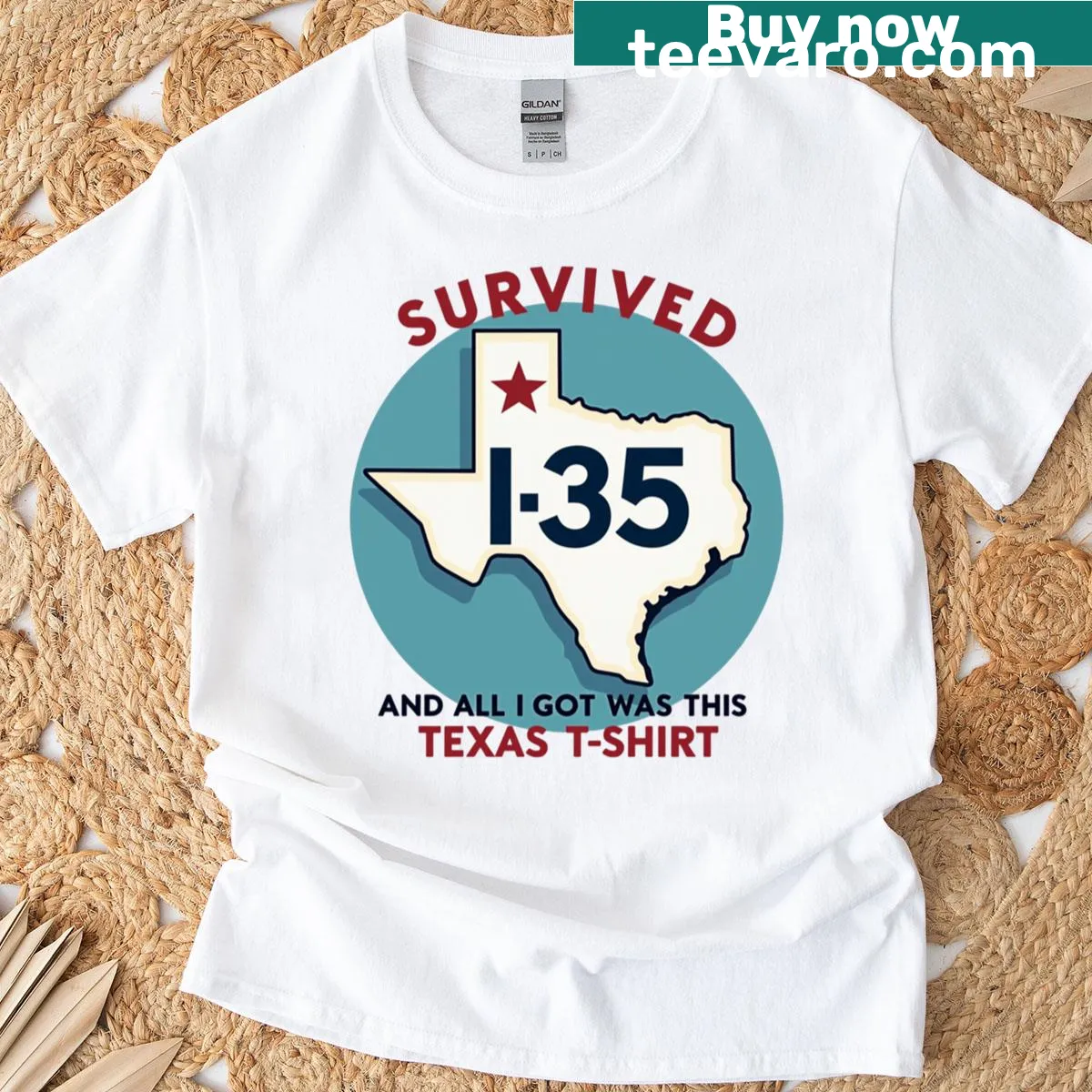 Vintage-style Texas souvenir t-shirt with iconic state elements — on a men's t-shirt