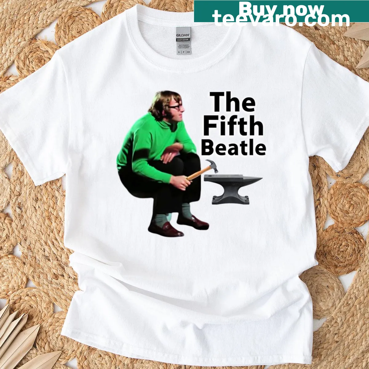 Funny tribute t-shirt to Mal Evans, The Fifth Beatle — on a men's t-shirt