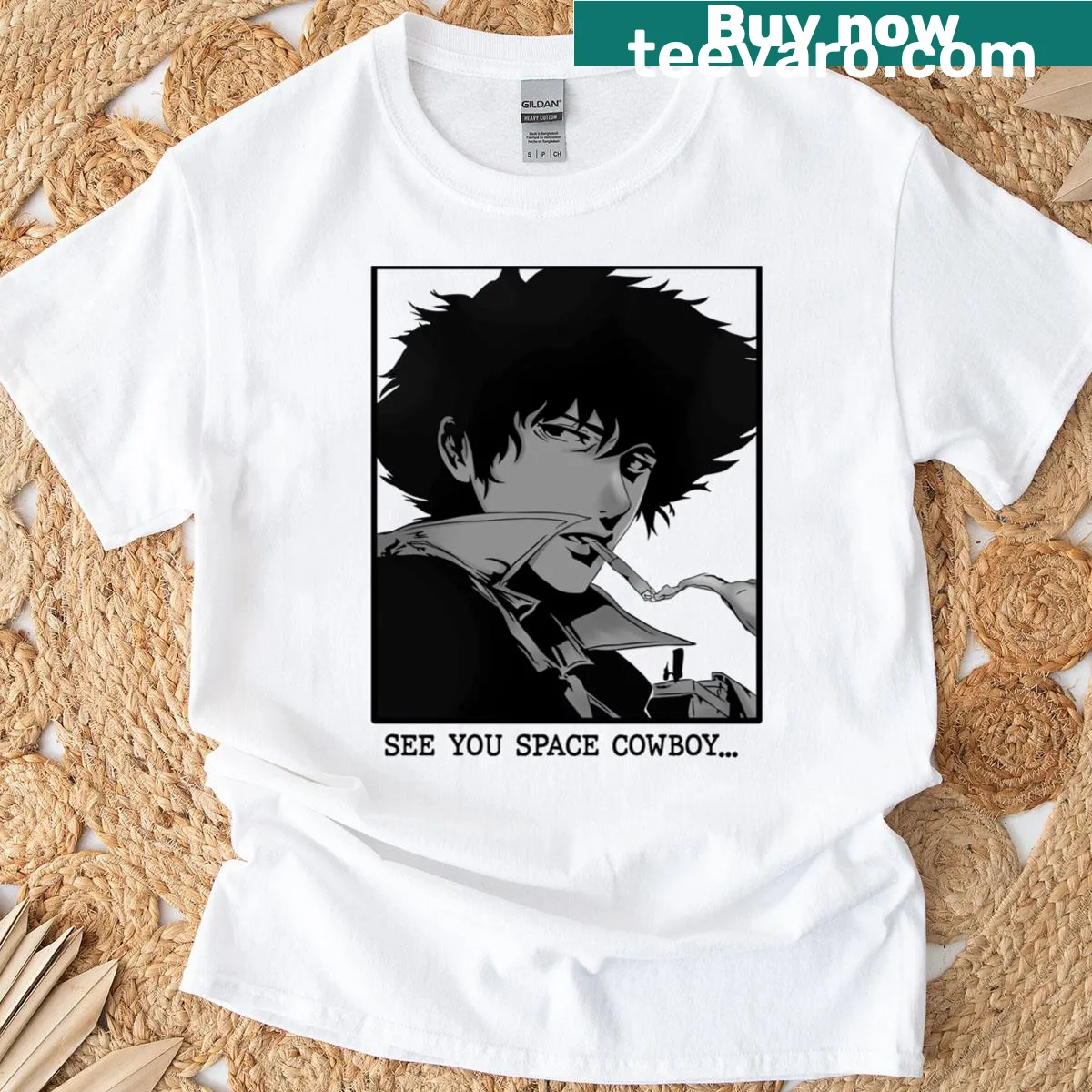 Vintage-inspired cowboy t-shirt in gray — on a men's t-shirt