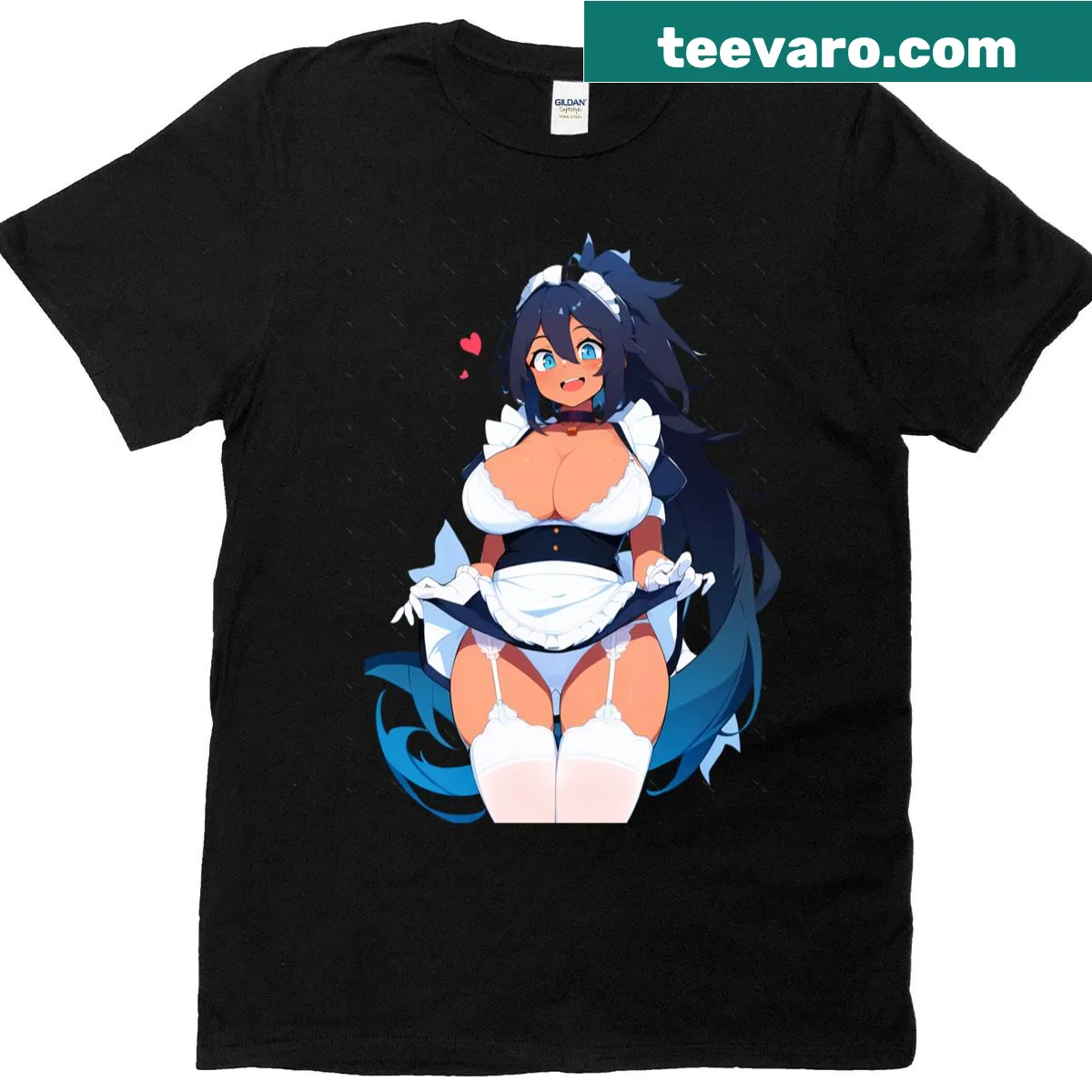 Charming anime girl design featuring a wolf-themed character in a maid outfit. — on a men's t-shirt