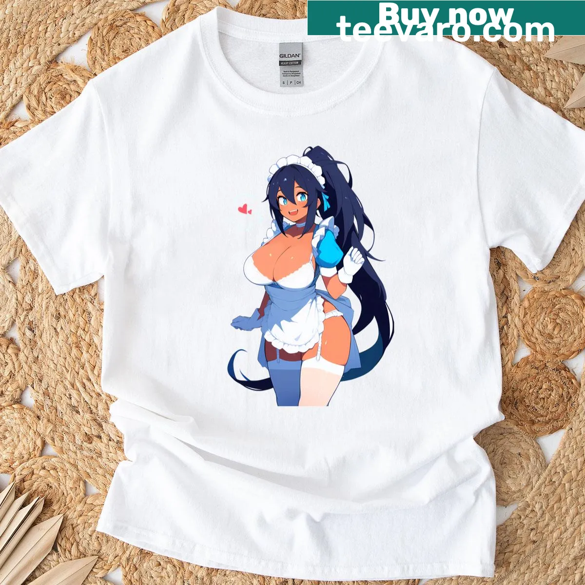 Anime-themed t-shirt featuring a thicc wolf character — on a men's t-shirt