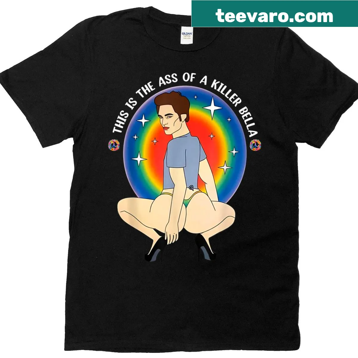 Bold LGBT support t-shirt with humorous graphic and text — on a men's t-shirt
