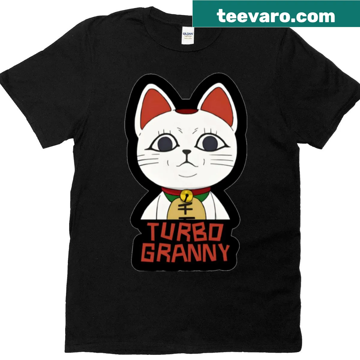Oversized T-shirt with humorous Turbo Granny graphic — on a men's t-shirt
