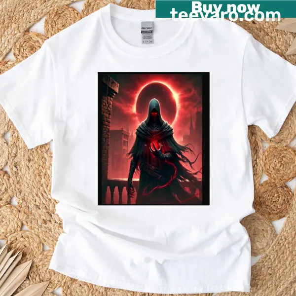 Illustration of an eclipse tyrant on a fantasy-themed T-shirt