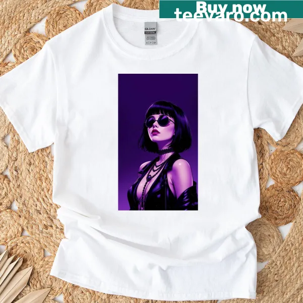Whimsical graphic t-shirt featuring a dreamy violet-inspired design.