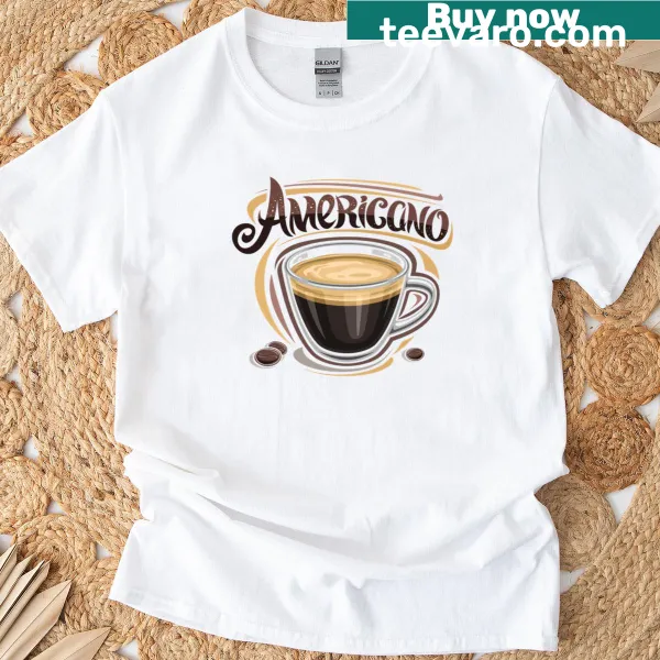Illustration of an Americano coffee cup on a t-shirt