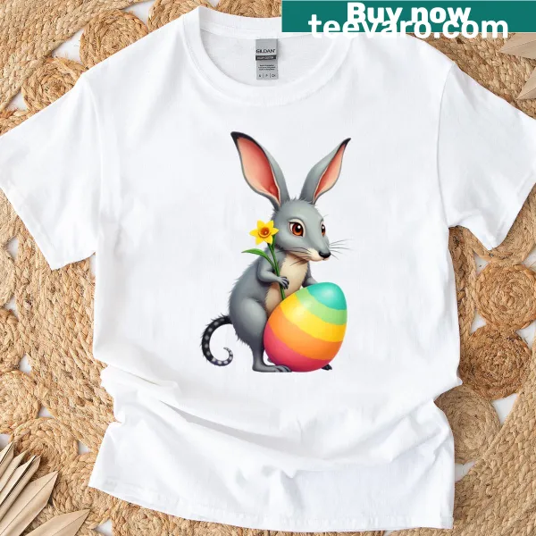 Easter T-shirt featuring whimsical Australian-themed illustrations