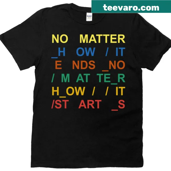 Typography design featuring a Radiohead lyric on a T-shirt