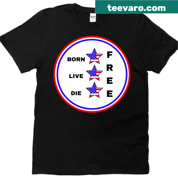 Text graphic stating Born Free Live Free Die Free for motivation