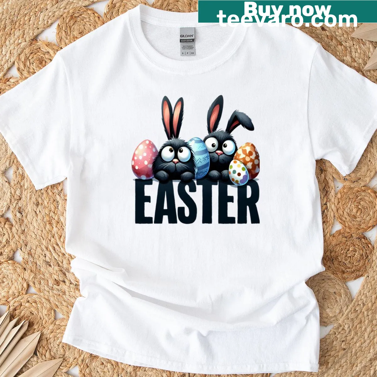 Cute bunnies design for Easter celebration — on a men's t-shirt